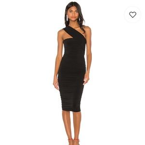 Nookie- Temptation One Shoulder Midi in Black